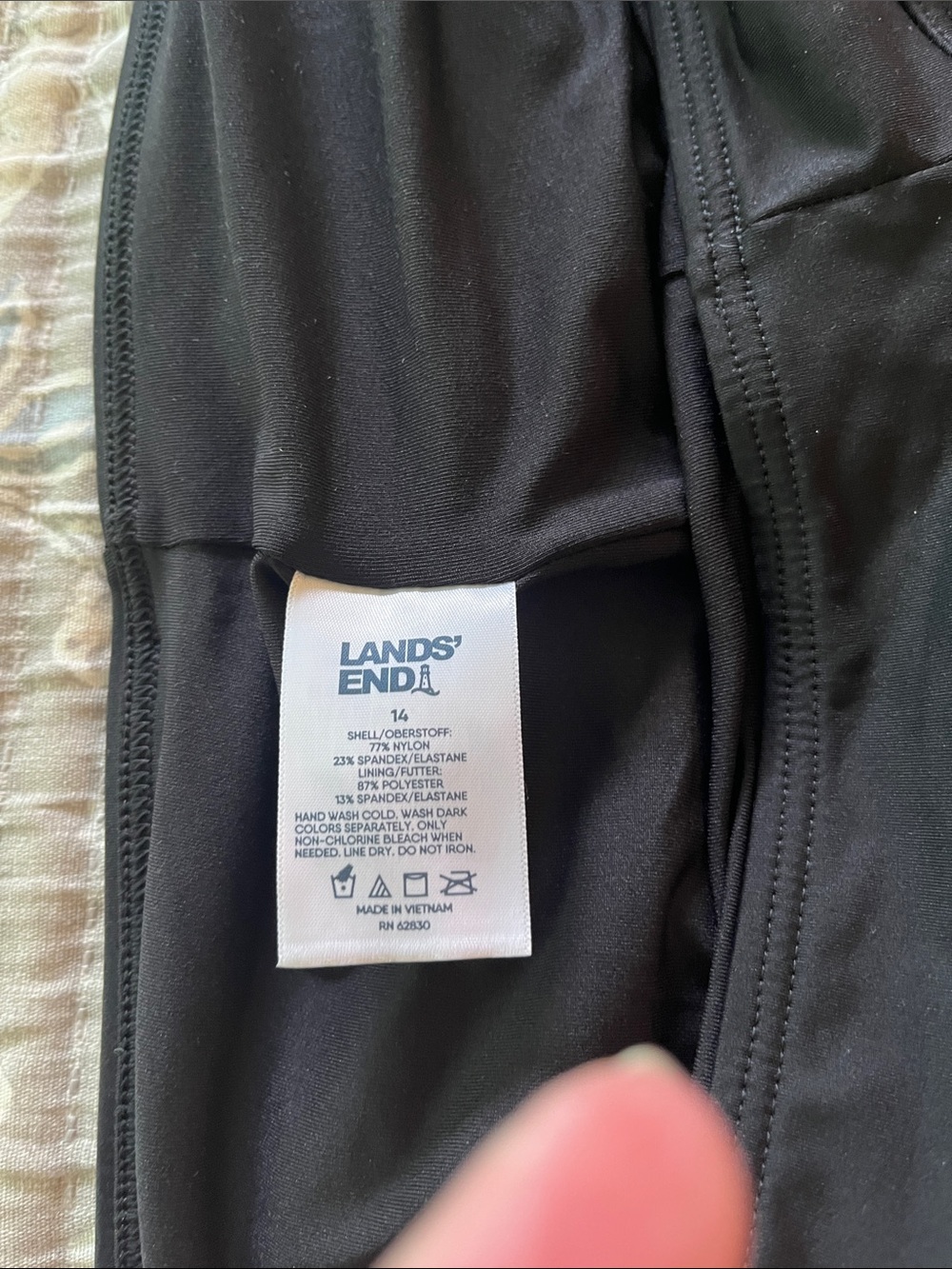 Lands' End Black Swim Bottoms - Classic Solid Bikini Brief